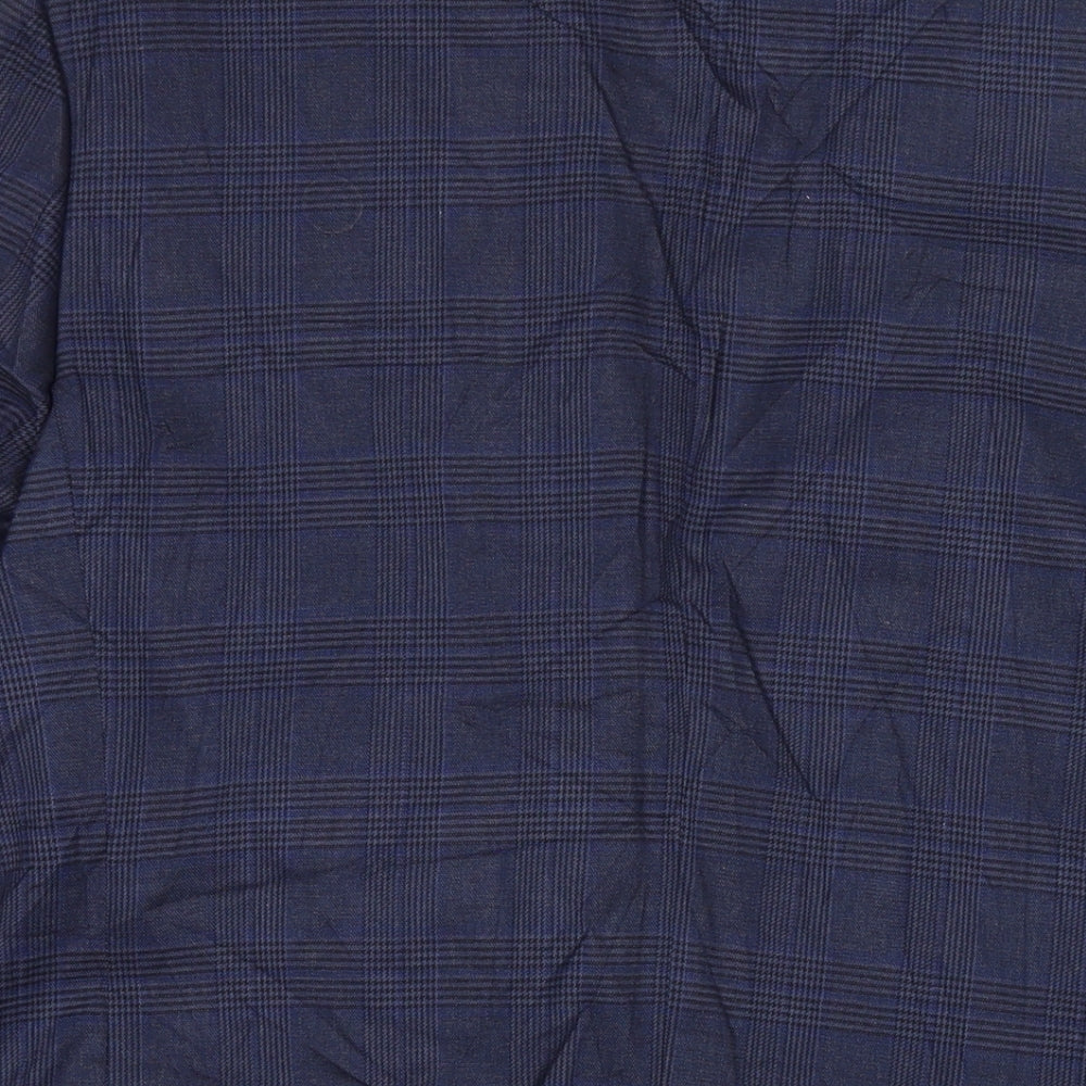Marks & Spencer Mens Blue Check Wool Jacket Suit Jacket Size 44 Regular