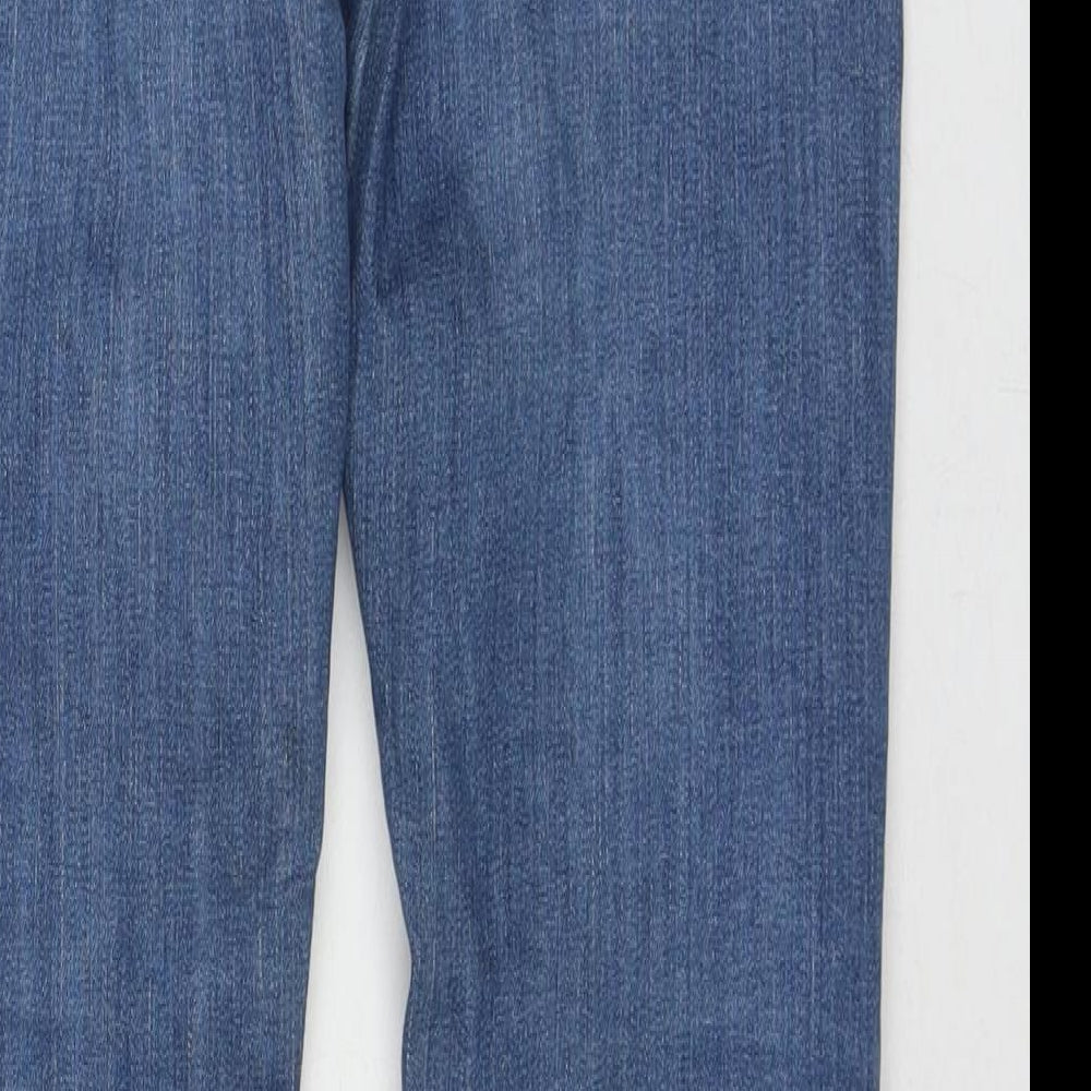 Topman Mens Blue Cotton Straight Jeans Size 30 in L30 in Regular Zip
