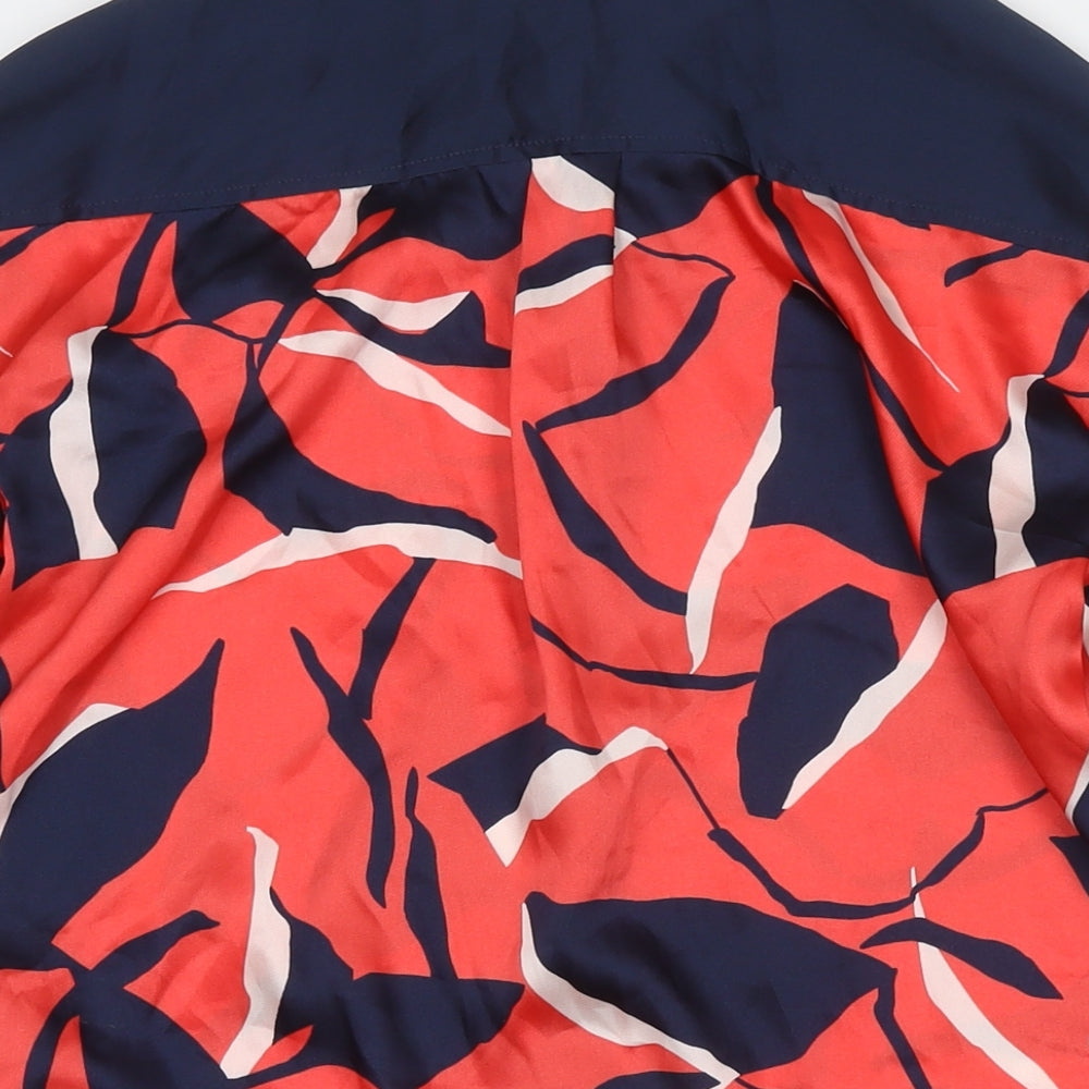 Marks & Spencer Womens Red Colourblock Polyester Tunic Button-Up Size 6 Collared