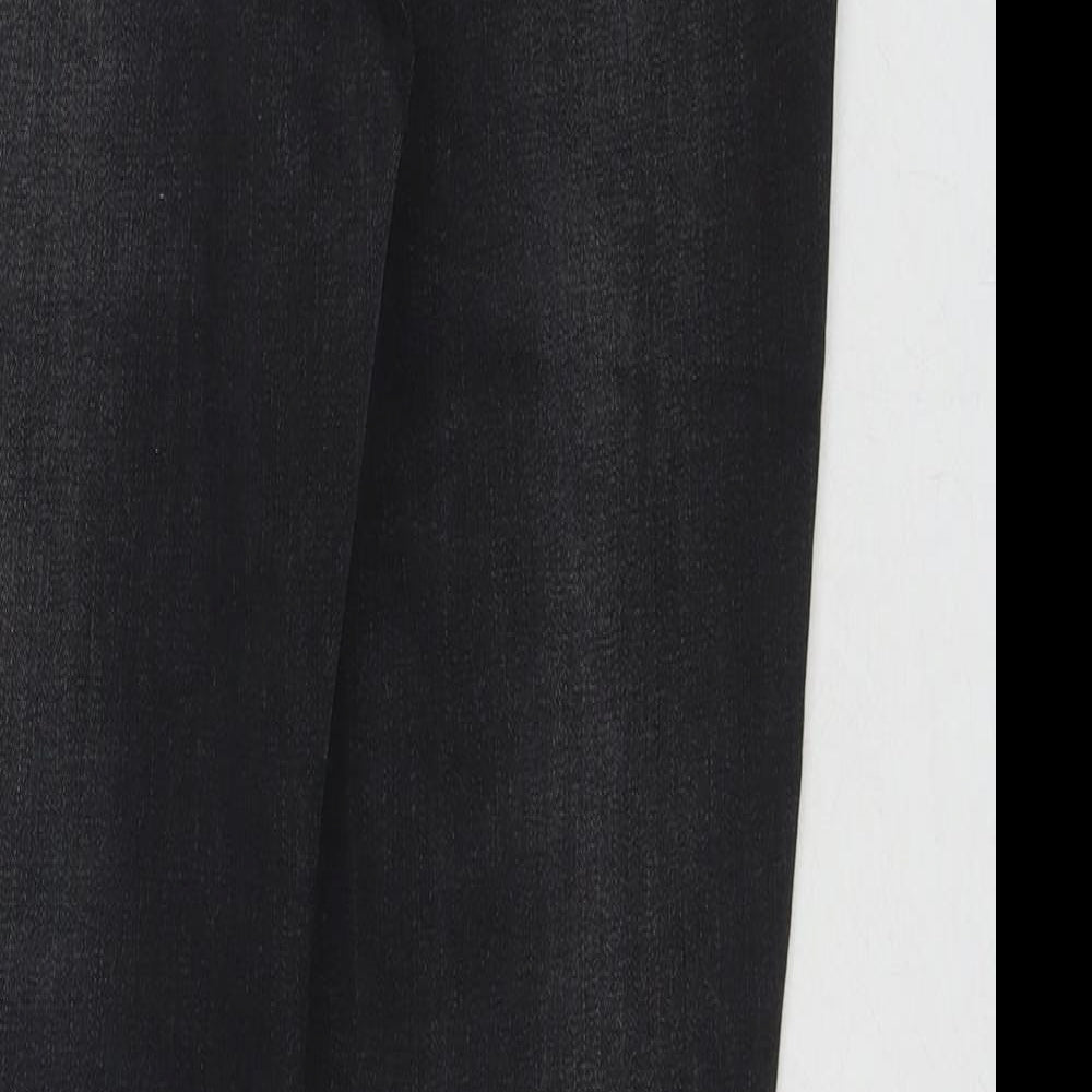 Marks & Spencer Womens Blue Cotton Straight Jeans Size 12 L25 in Regular Zip