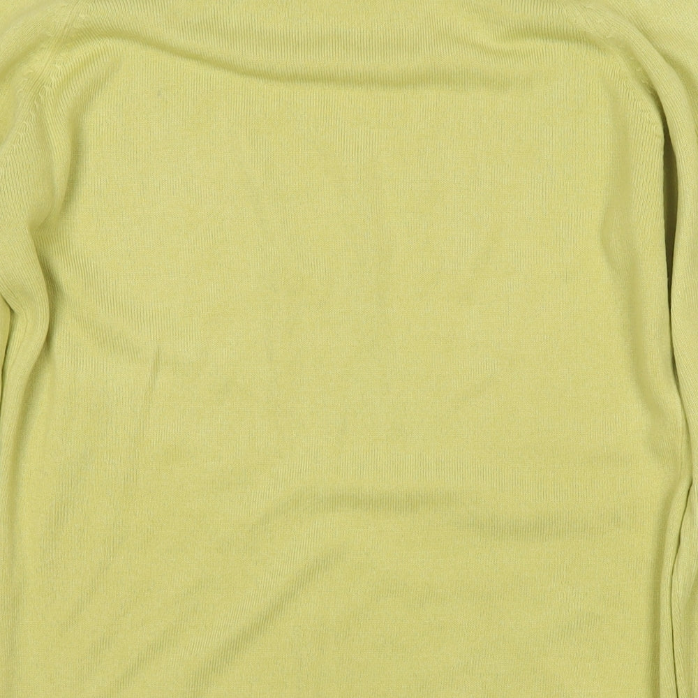 Marks & Spencer Womens Yellow Round Neck Acrylic Pullover Jumper Size 12