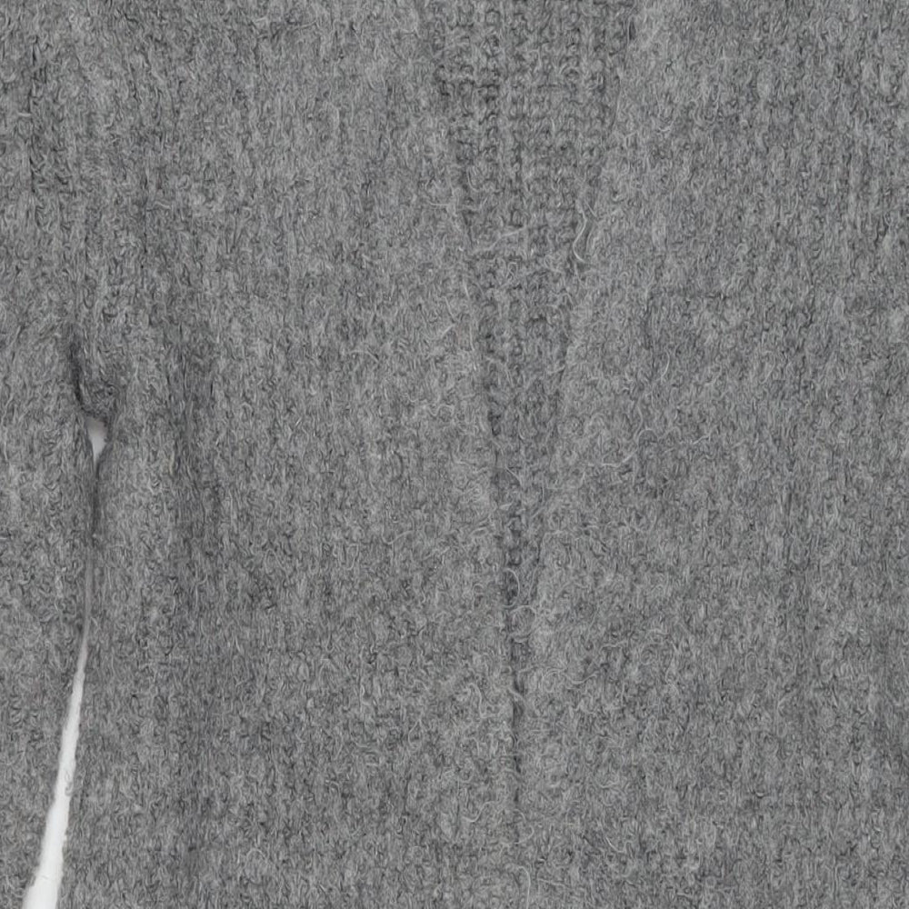 Marks & Spencer Womens Grey Collared Acrylic Cardigan Jumper Size S