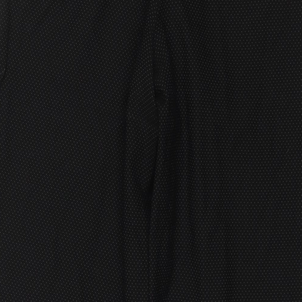 NEXT Womens Black Polyester Trousers Size 12 L20 in Regular Button