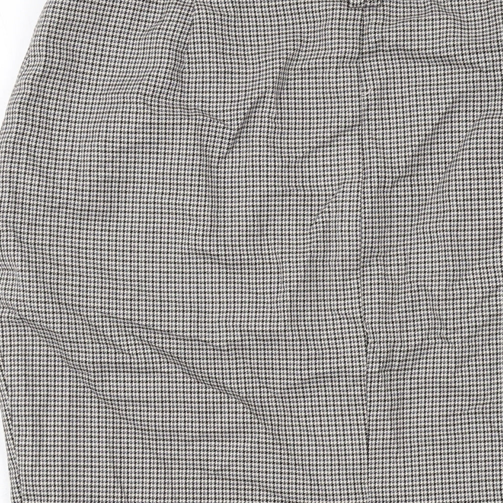 Marks & Spencer Womens Beige Plaid Polyester Straight & Pencil Skirt Size 12 Zip