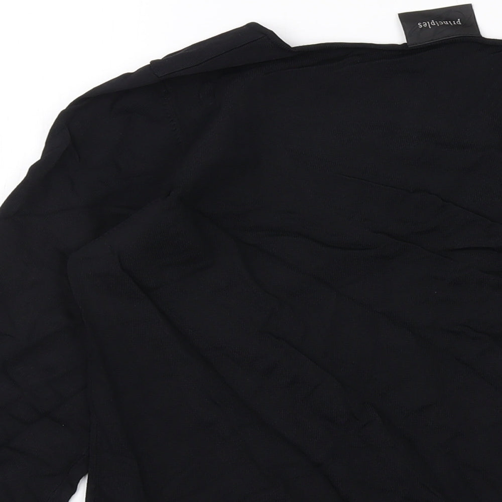 Principles Womens Black Viscose Basic Blouse Size 16 Square Neck