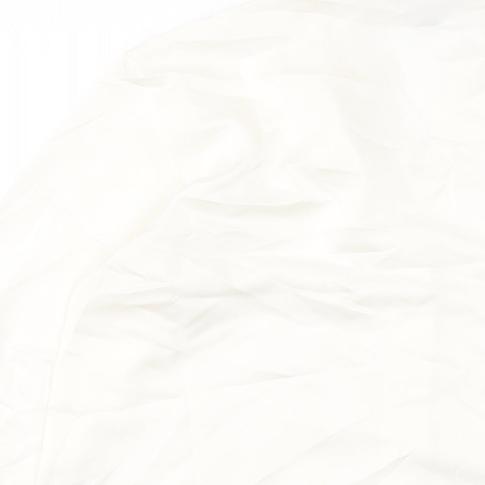 H&M Womens Ivory Polyester Basic Button-Up Size XS Collared