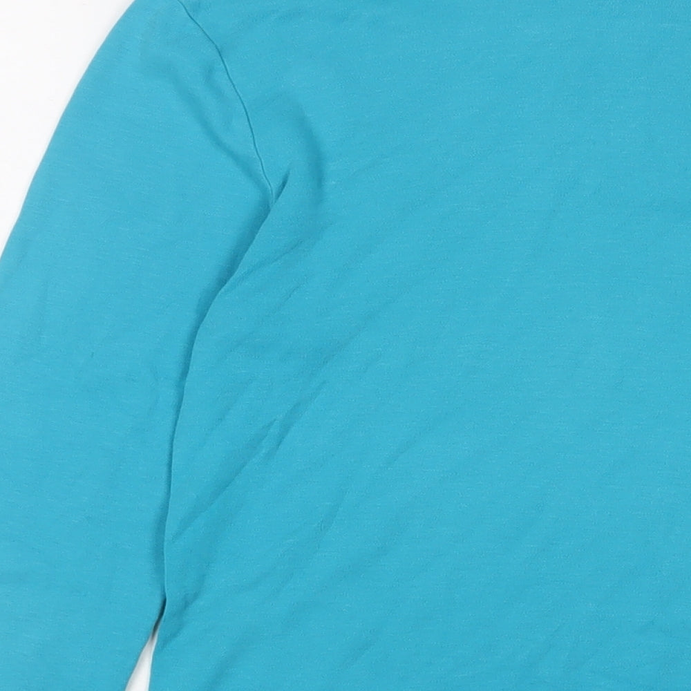 Maser Womens Blue Cotton Pullover Sweatshirt Size M Zip