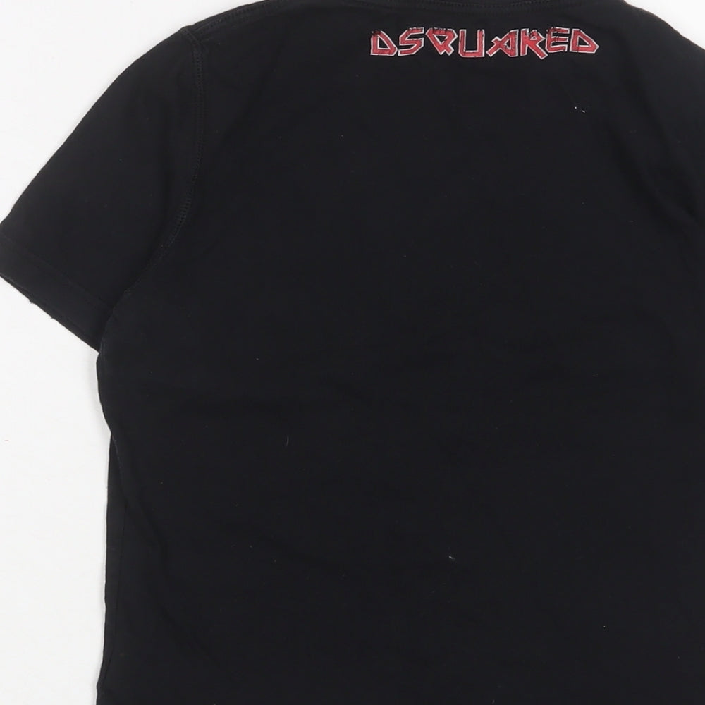 Dsquared2 Boys Black Cotton Basic T-Shirt Size 10 Years Crew Neck Pullover