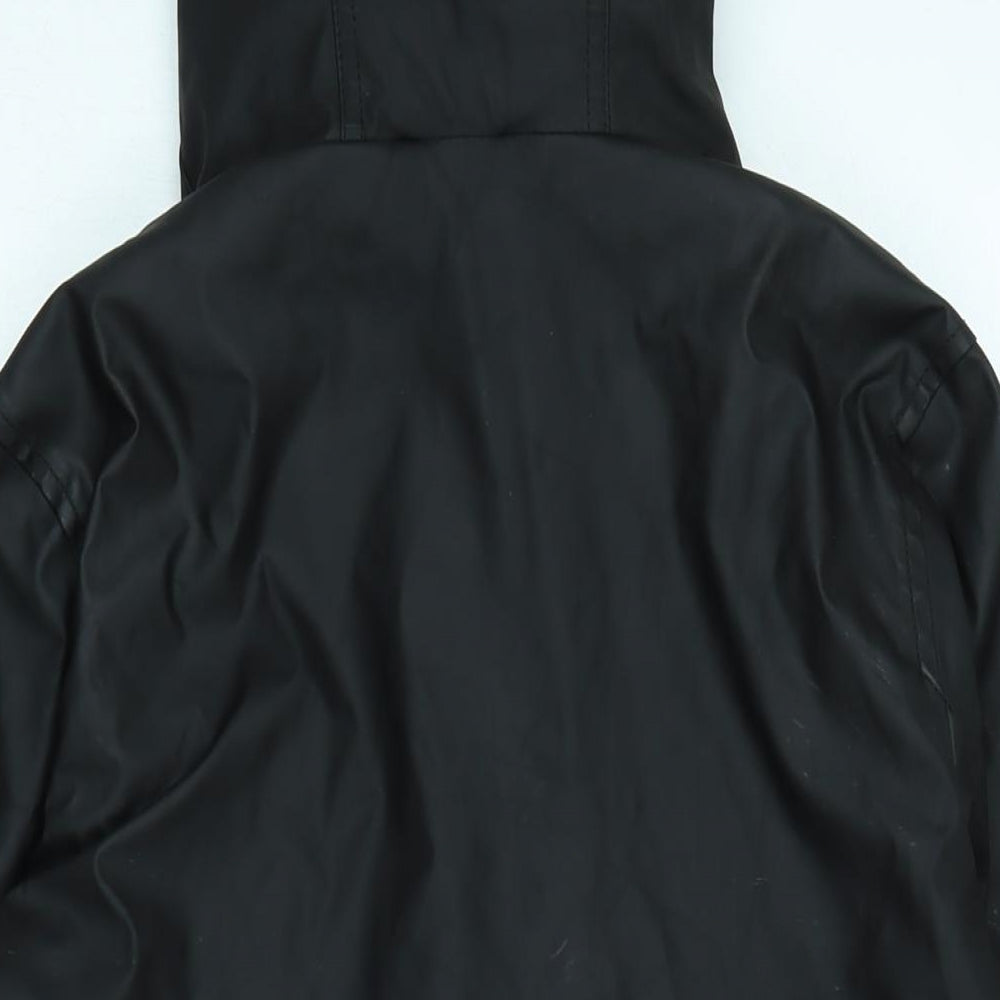 New Look Womens Black Rain Coat Coat Size 10 Zip