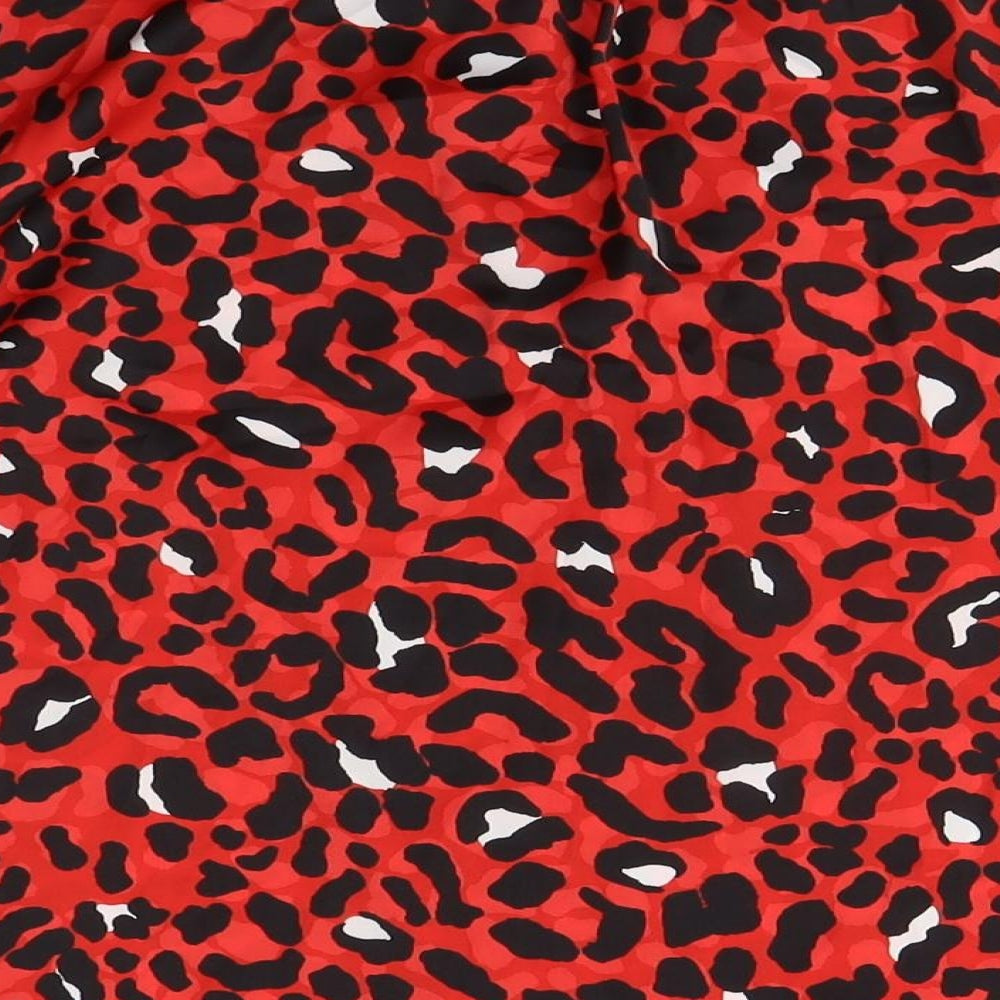Marks & Spencer Women's Red Animal Print Blouse Size 10