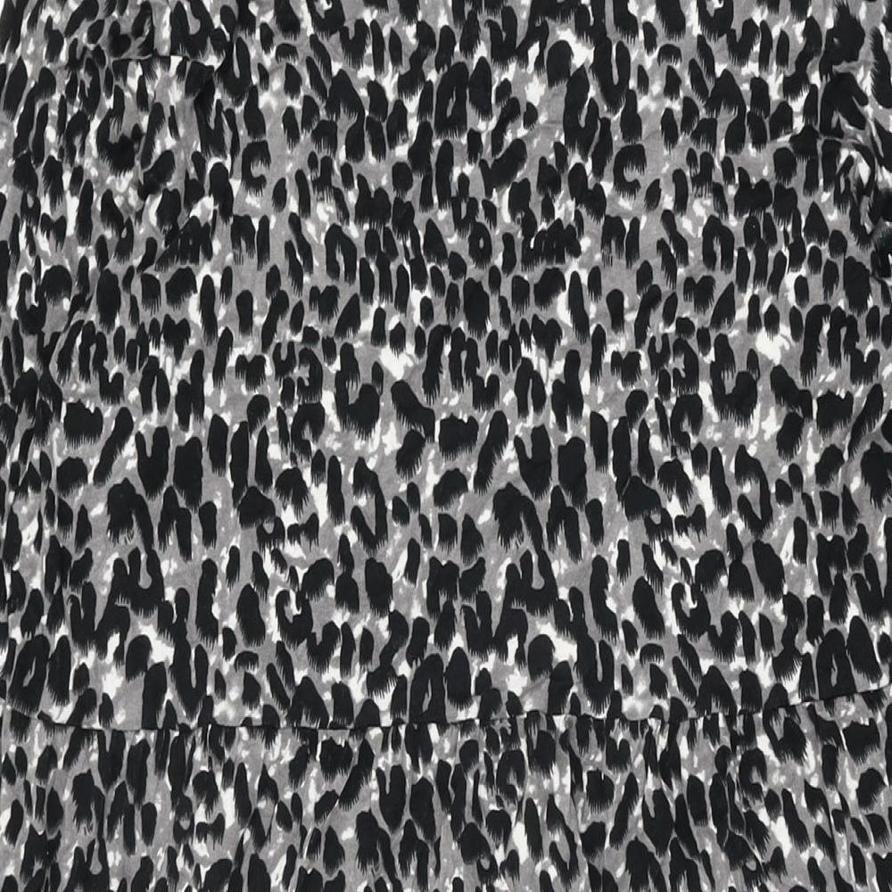 Studio Womens Grey Animal Print Viscose Shift Size 12 V-Neck Pullover - Size 12-14
