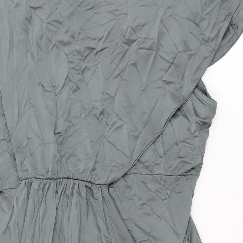 Warehouse Womens Grey Viscose Shift Size 16 Scoop Neck Pullover