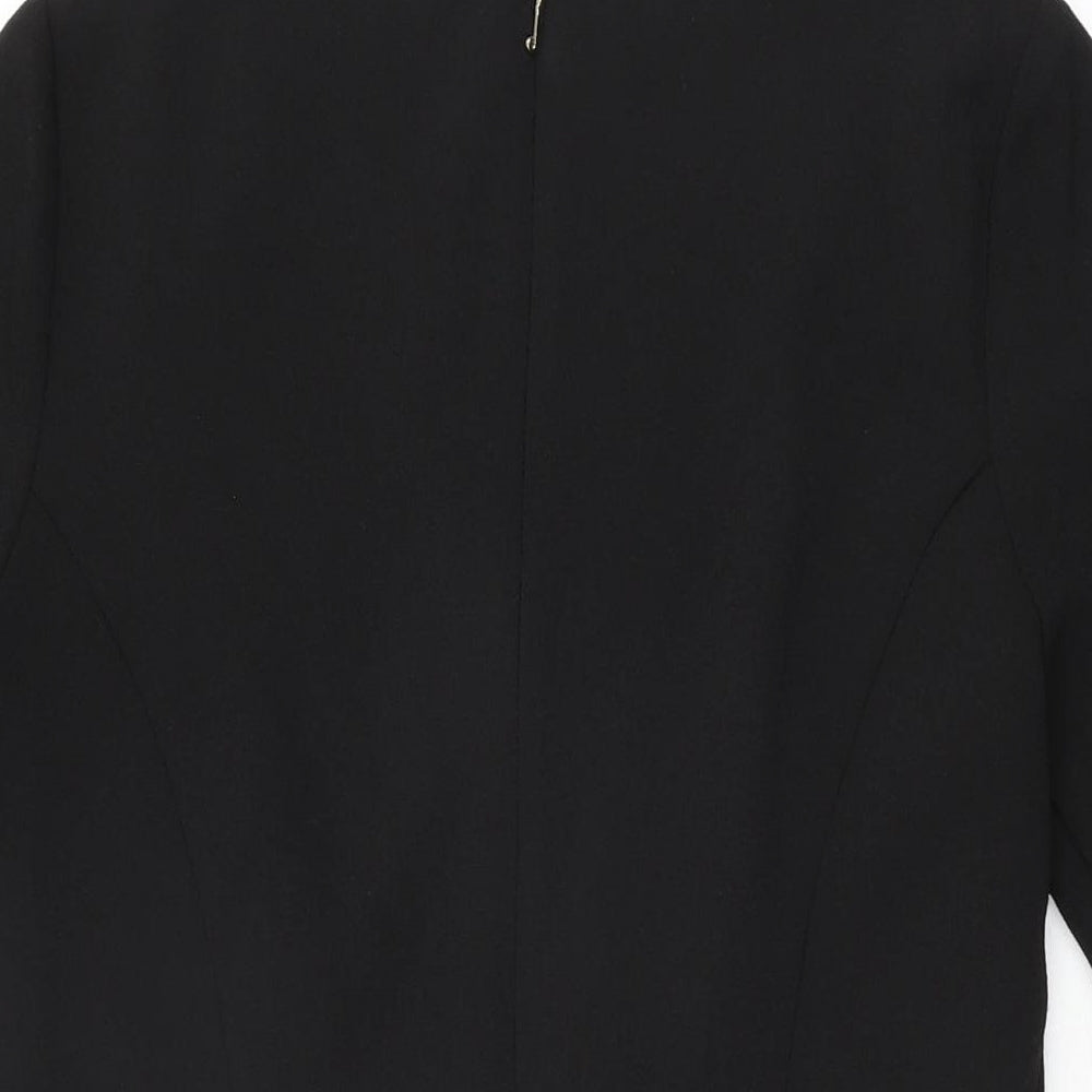 Juicy Couture Womens Black Polyester Shift Size 6 Round Neck Zip