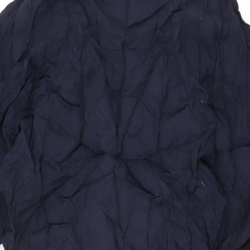 Zara Womens Blue Viscose Basic T-Shirt Size XS V-Neck