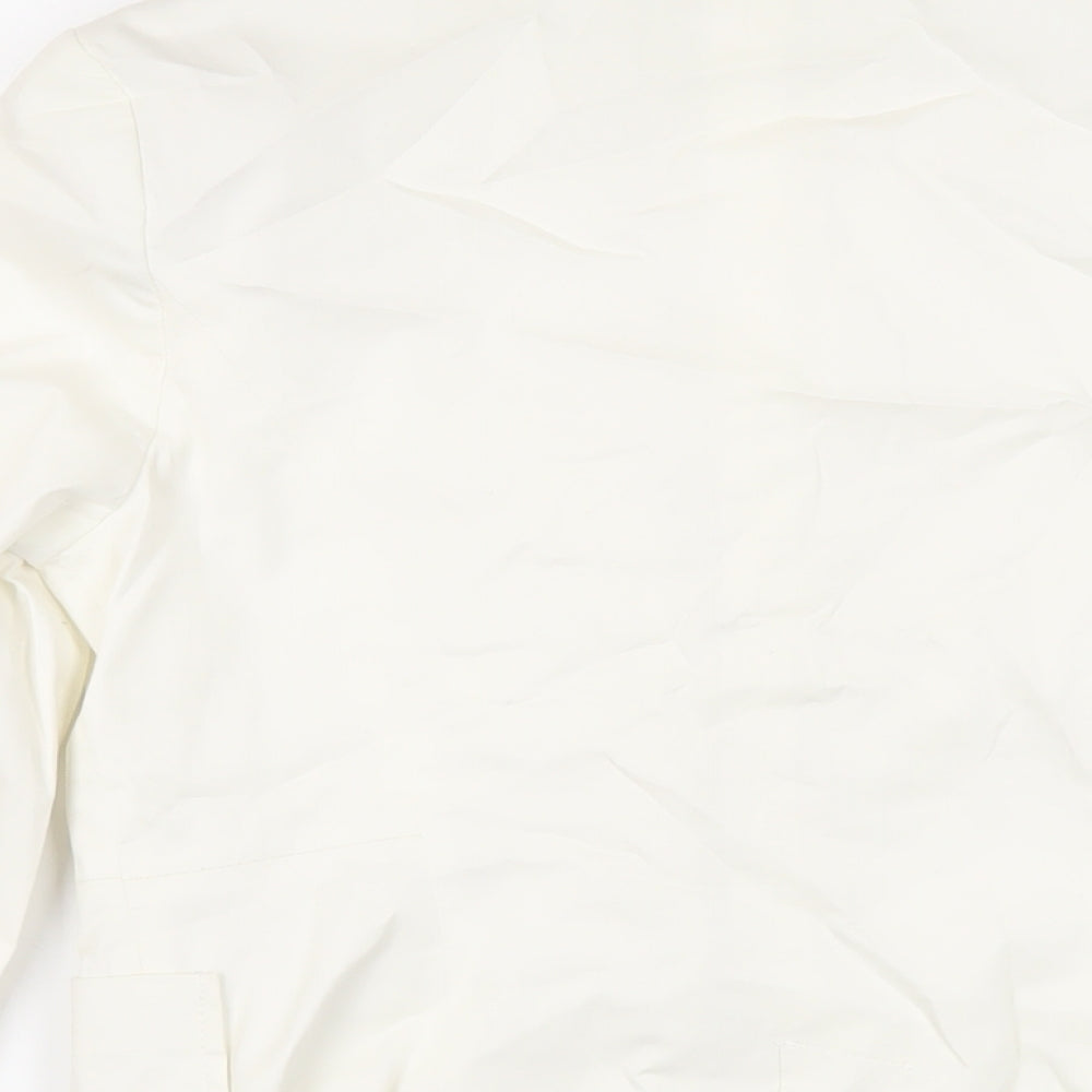 Bershka Womens Ivory Jacket Blazer Size M Button