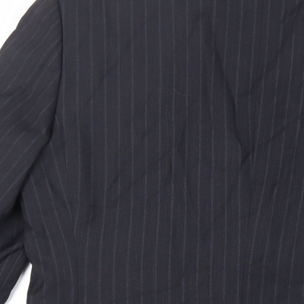 Marks & Spencer Mens Blue Striped Polyester Jacket Suit Jacket Size 38 Regular