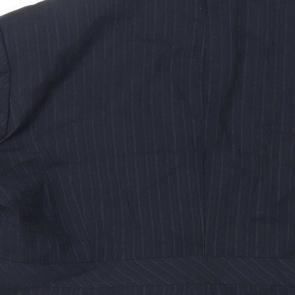 BHS Womens Blue Striped Jacket Blazer Size 18 Button