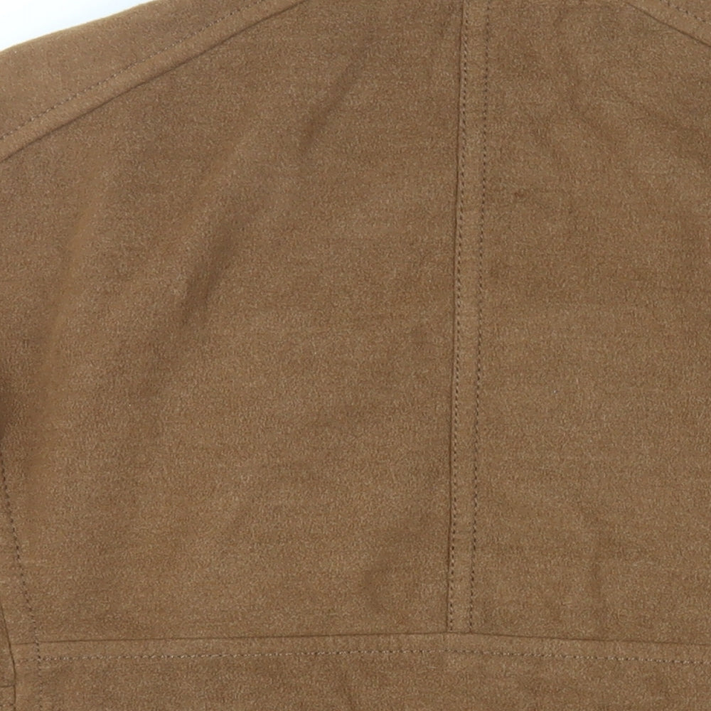 H&M Womens Brown Pea Coat Coat Size 2XL Button