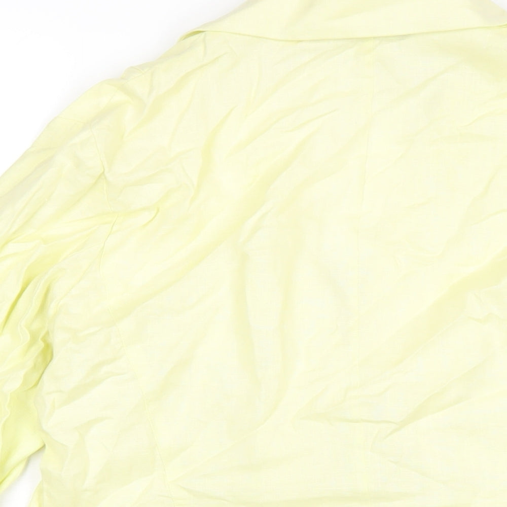 Per Una Womens Yellow Jacket Blazer Size 14 Button