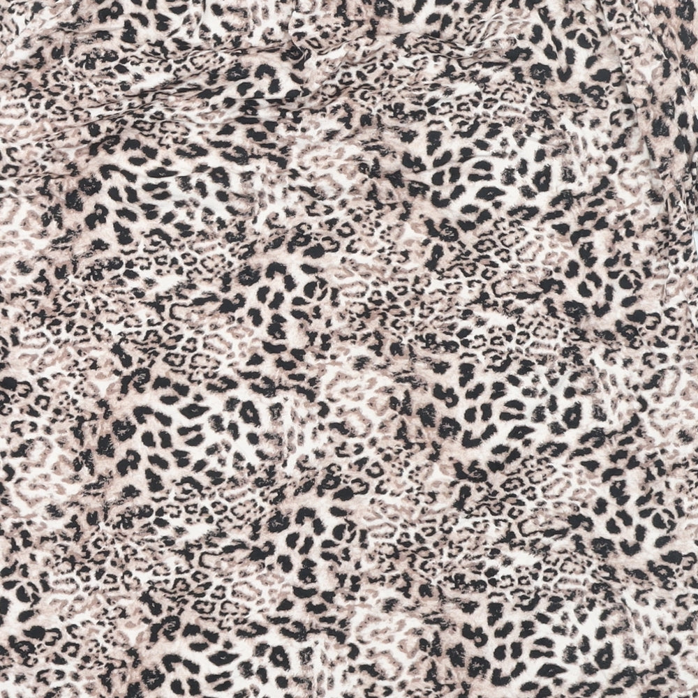 Marks & Spencer Womens Multicoloured Animal Print Viscose Tunic Blouse Size 12 Scoop Neck