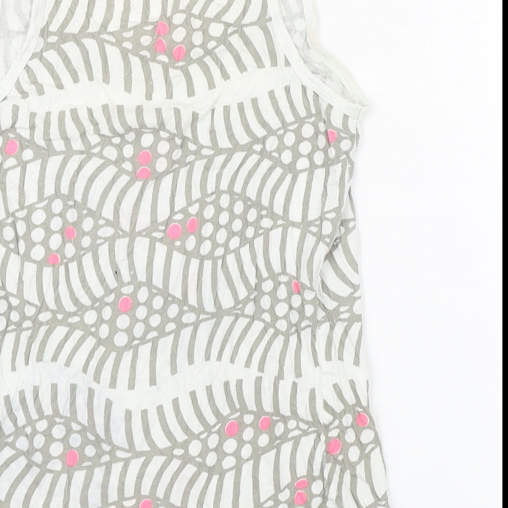 Topshop Womens Multicoloured Geometric 100% Cotton Basic Tank Size 10 Scoop Neck