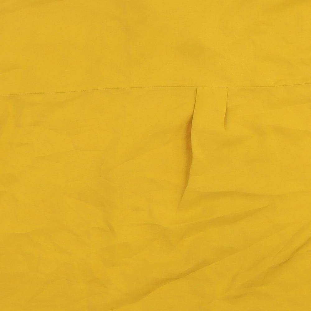 Marks & Spencer Womens Yellow Polyester Basic Blouse Size 6 Collared