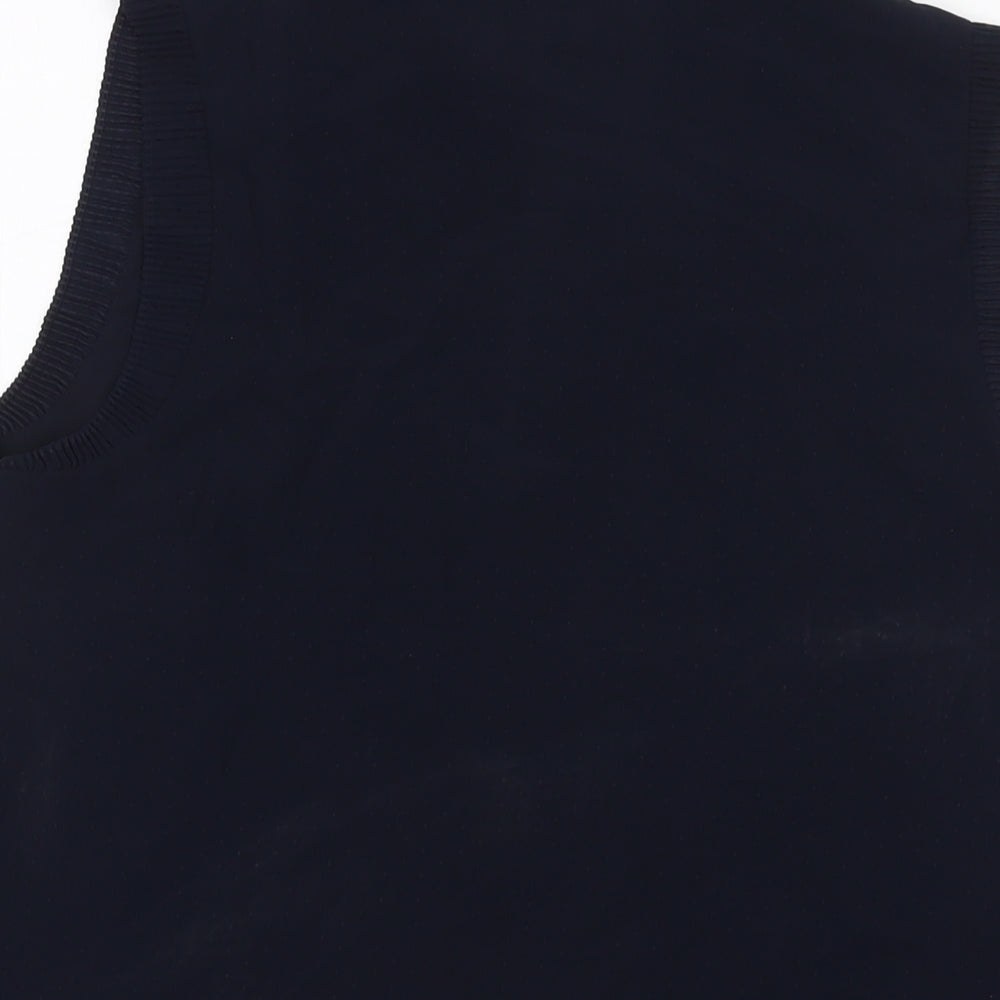 H&M Womens Blue Polyester Basic Tank Size 8 Mock Neck