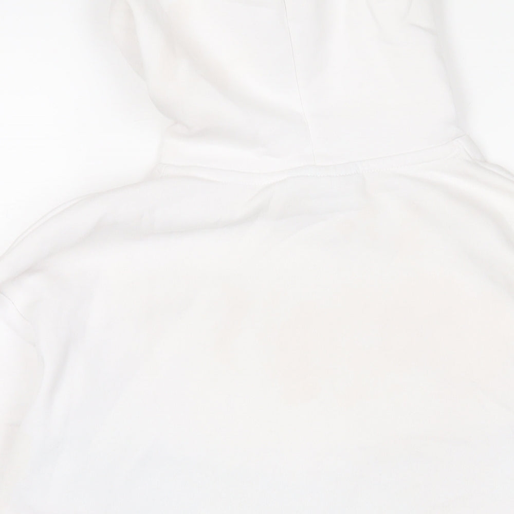 Closure Womens White Cotton Pullover Hoodie Size 10 Pullover - Logo