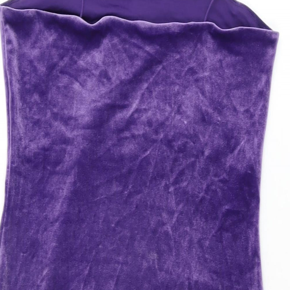 H&M Womens Purple Polyester Bodycon Size S Square Neck Pullover
