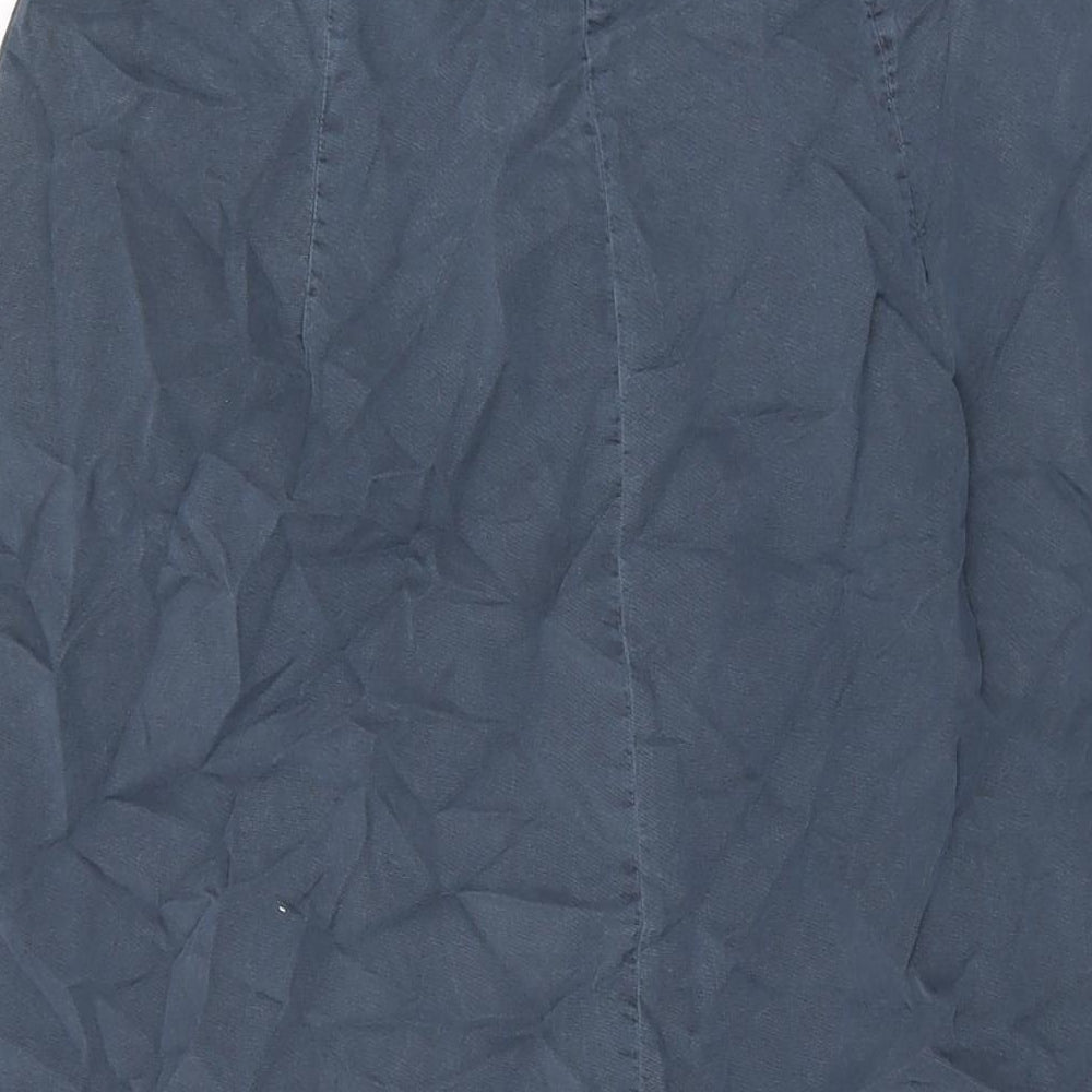 VERO MODA Womens Blue Lyocell Swing Skirt Size S Button