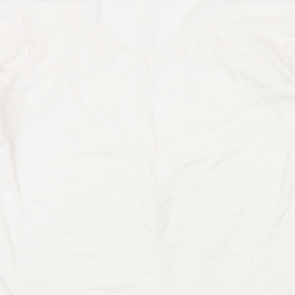 Orbix Womens White Viscose Basic T-Shirt Size M Scoop Neck