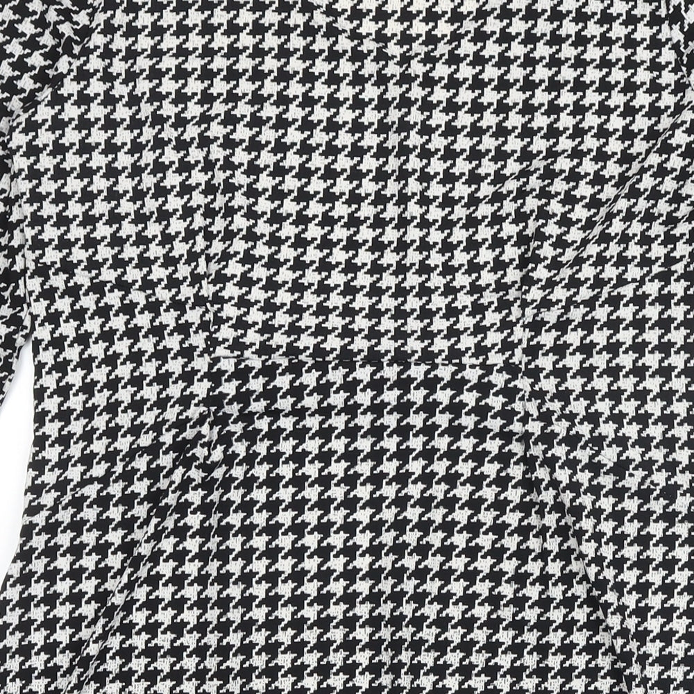 Foil Womens Multicoloured Houndstooth Polyester Shift Size S V-Neck