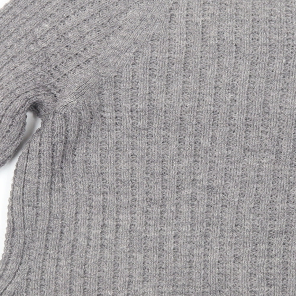 Mercer & Madison Womens Grey Round Neck Wool Cardigan Jumper Size S - Pockets