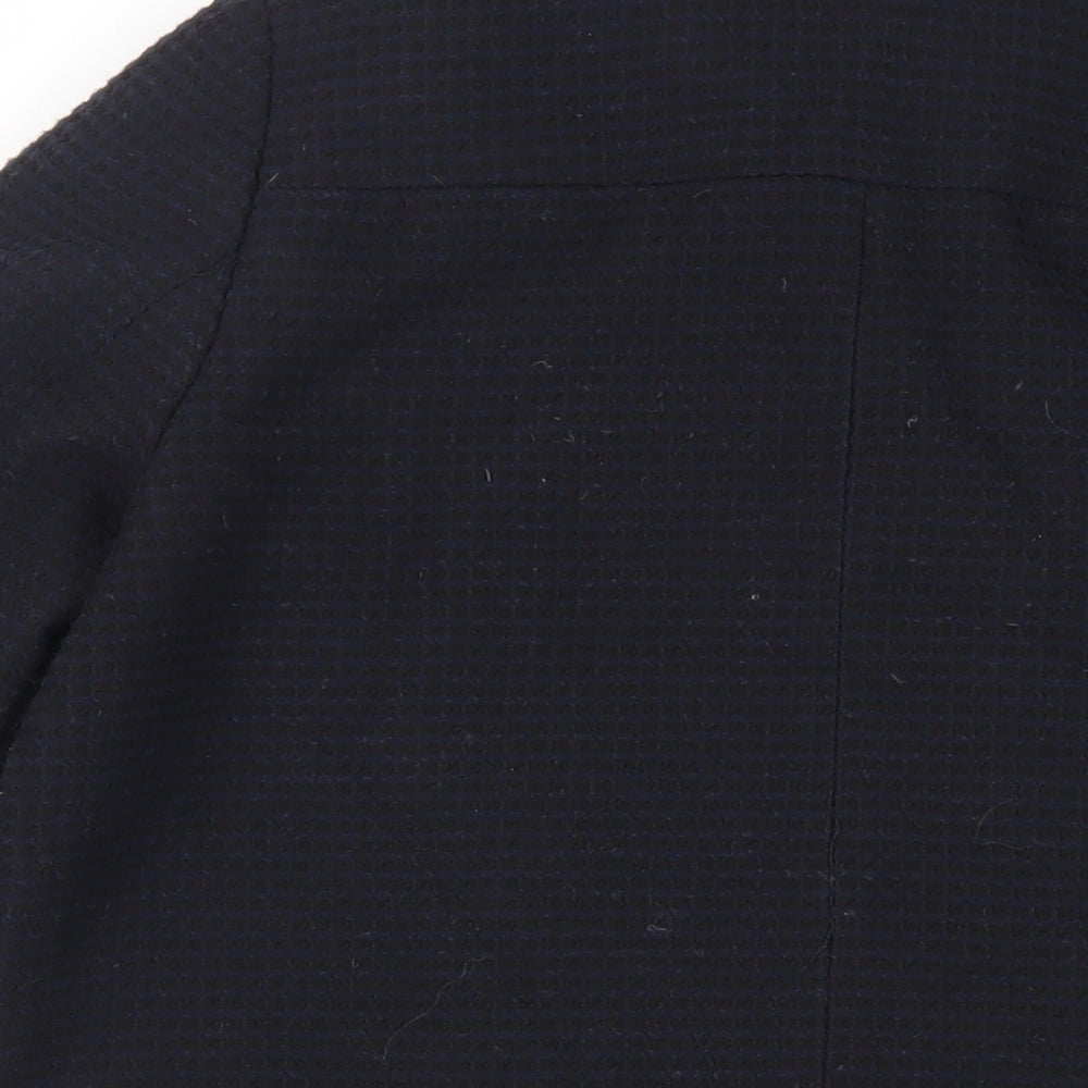 Debenhams Womens Black Overcoat Coat Size 12 Zip