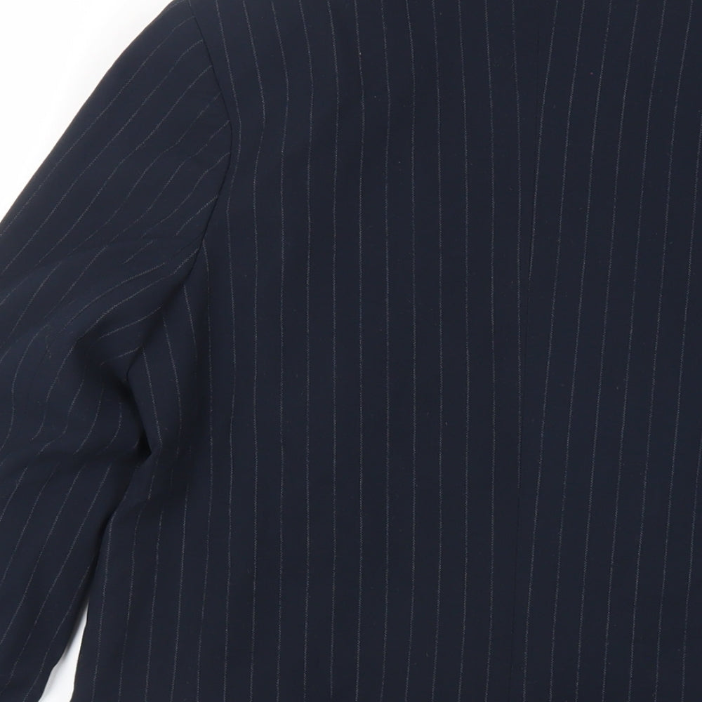 Very Womens Blue Striped Jacket Blazer Size 8 Button