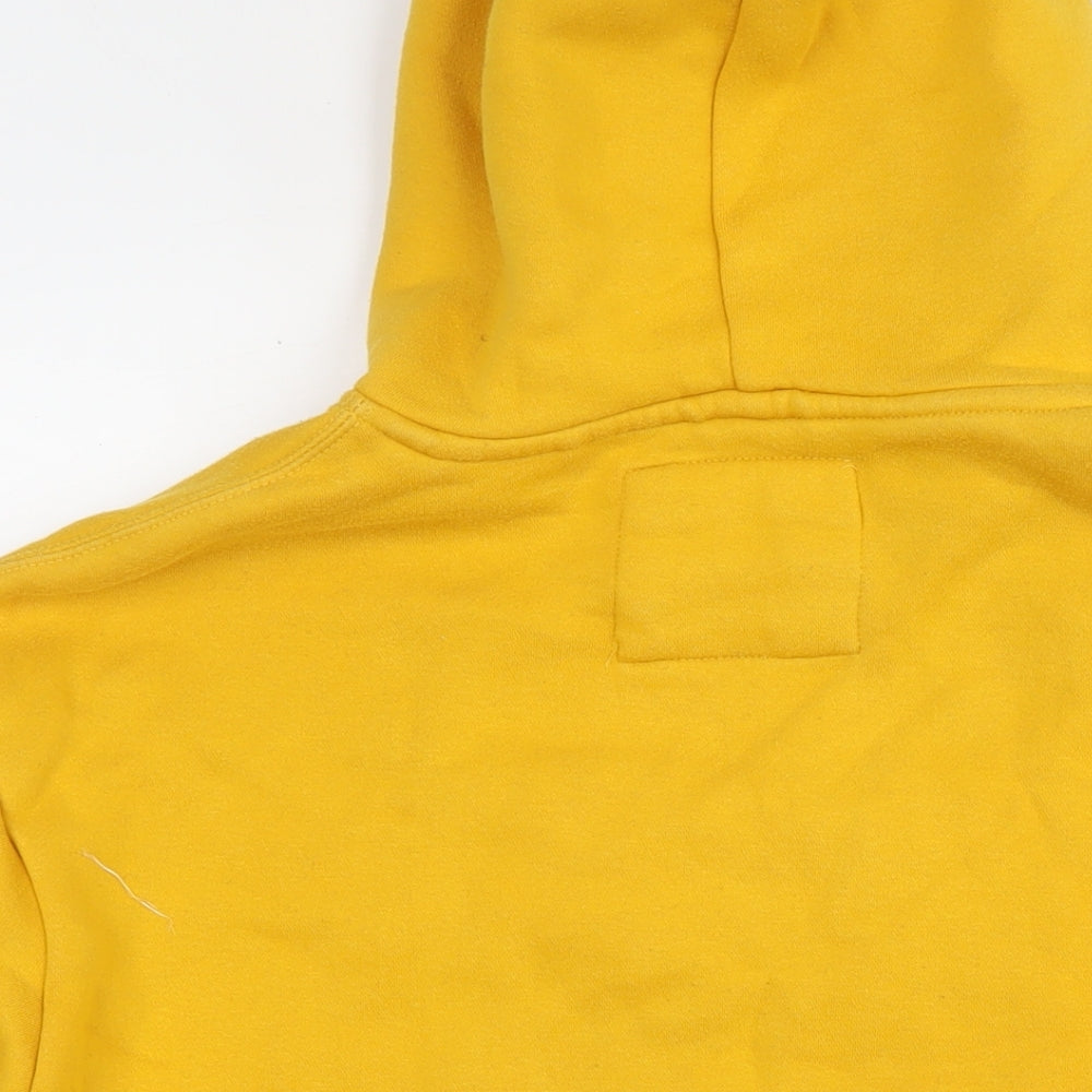Pull&Bear Womens Yellow Polyester Pullover Hoodie Size L Pullover