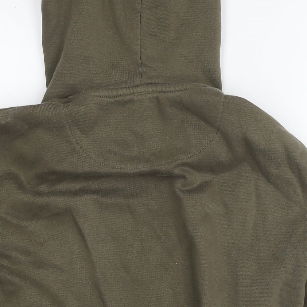 French Connection Mens Green Cotton Pullover Hoodie Size S