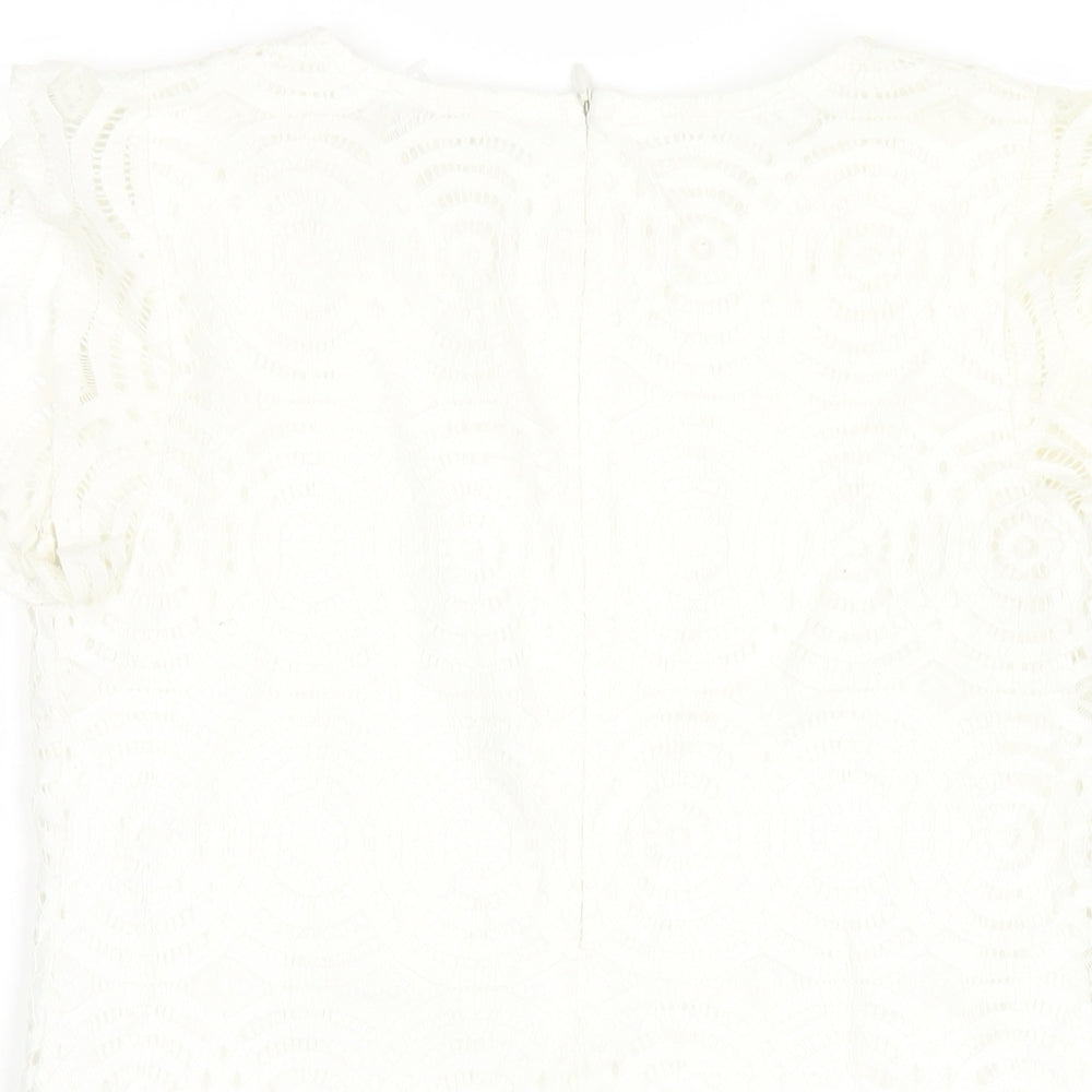 Apricot Womens White Polyamide Basic T-Shirt Size 8 Round Neck