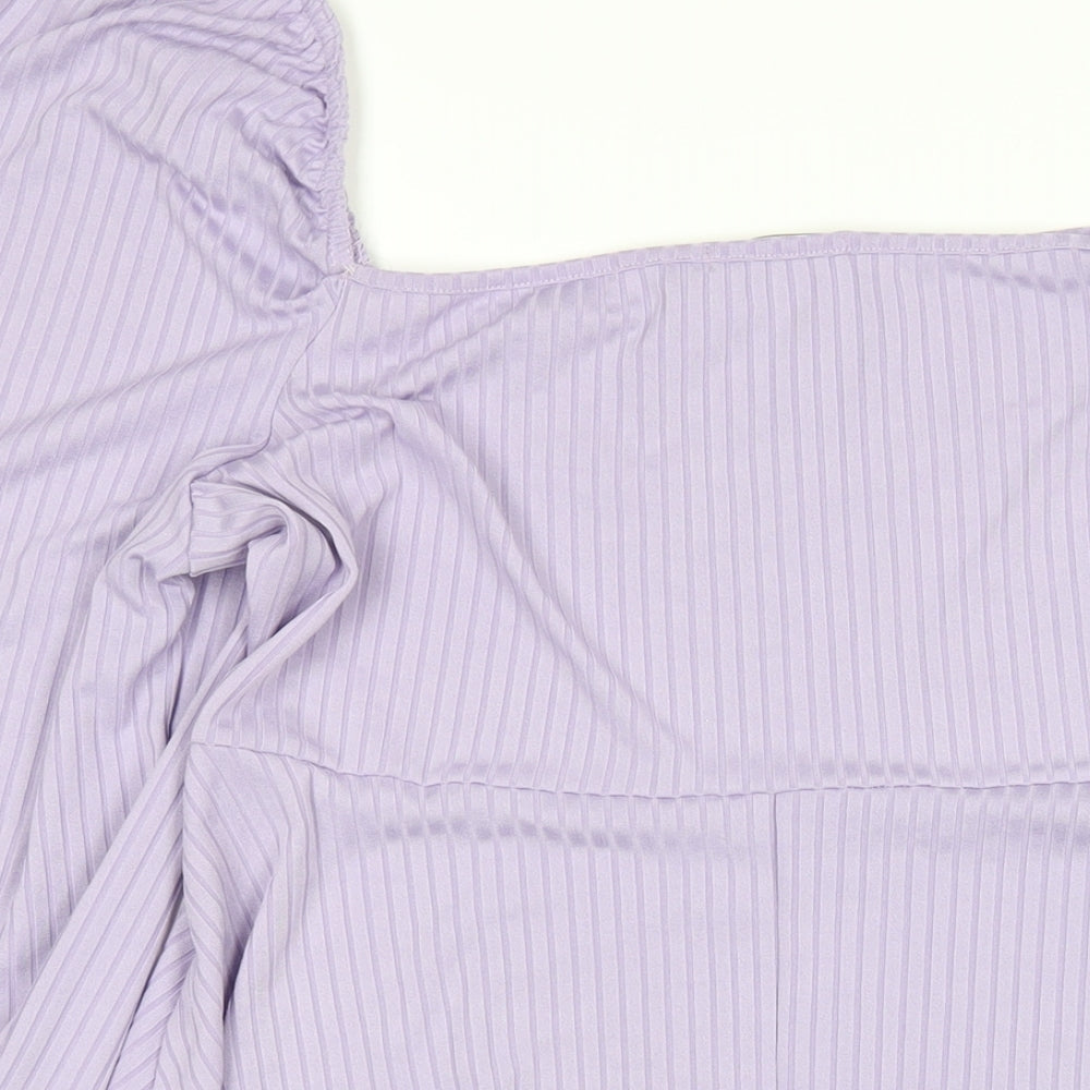 Boohoo Womens Purple Polyester A-Line Size 20 Square Neck Pullover