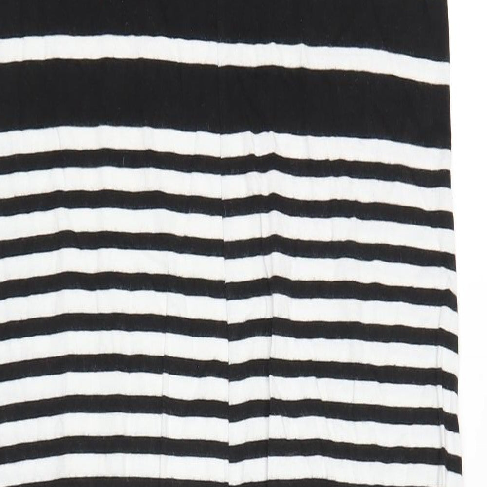Gap Womens Black Striped Cotton Slip Dress Size S Round Neck Pullover