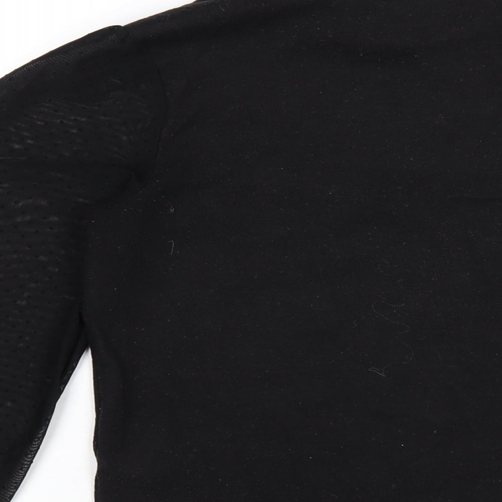 New Look Womens Black Polyester Basic T-Shirt Size 6 Round Neck
