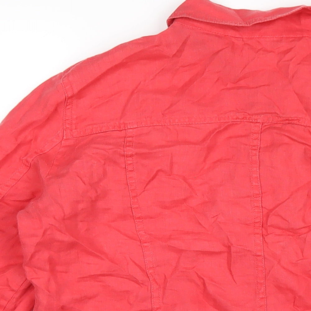 Eileen Fisher Womens Red Jacket Size M Button
