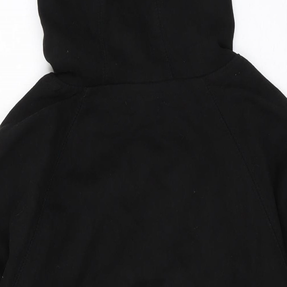 Zebra Mens Black Cotton Pullover Hoodie Size M