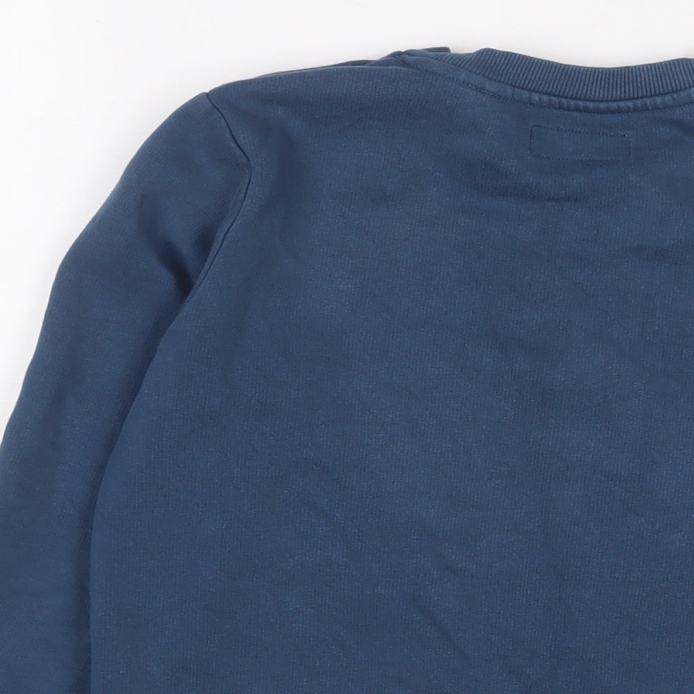 Next Boys Blue Cotton Pullover Sweatshirt Size 11 Years Pullover - Logo, Embroidered