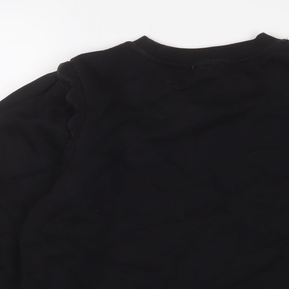 Oliver Bonas Womens Black Cotton Pullover Sweatshirt Size 8 Pullover