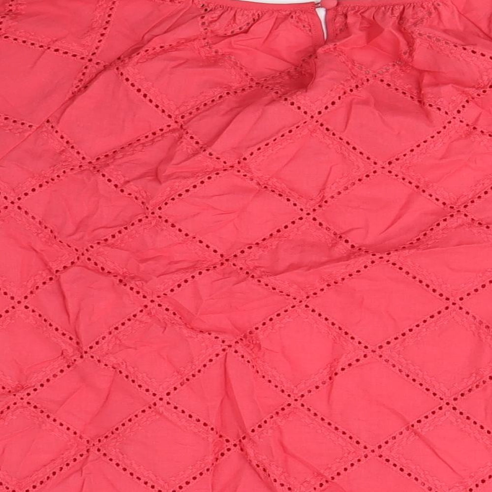 Marks & Spencer Women's Pink Blouse M Lace Short Sleeve
