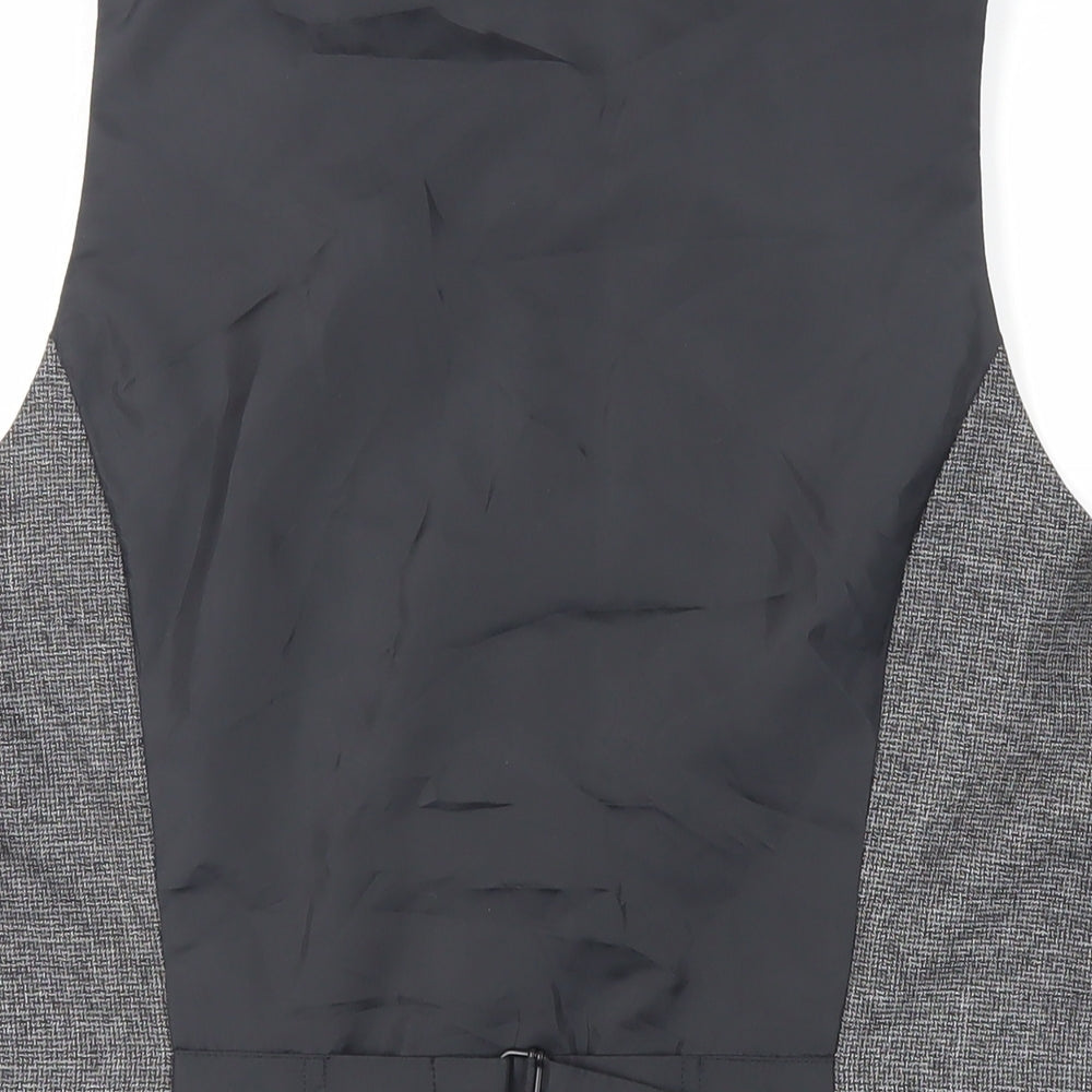 H&M Mens Grey Polyester Jacket Suit Waistcoat Size 42 Regular