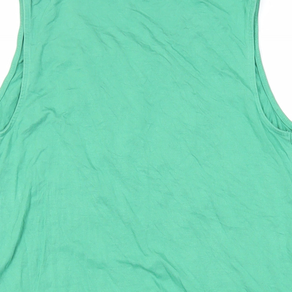 JoJo Maman Bébé Womens Green Viscose Basic Blouse Size S Round Neck - Front Pleat Detail