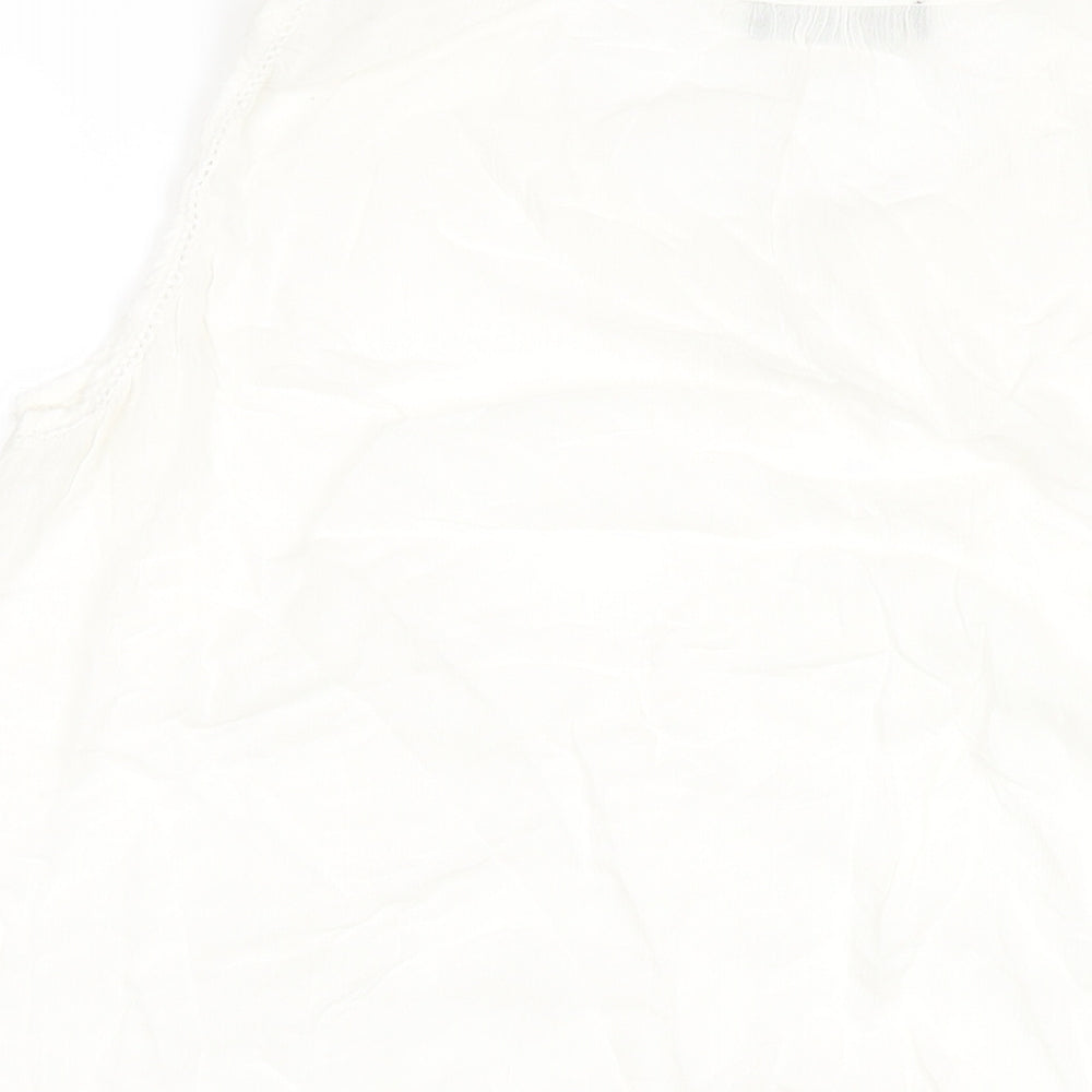 Just Elegance Womens White Viscose Basic Tank Size 16 V-Neck