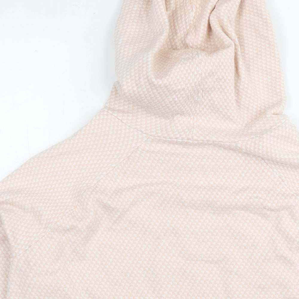 Payton Pringle Womens Beige Geometric Ramie Pullover Hoodie Size M Pullover